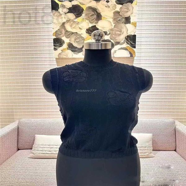 T-shirt da donna Designer Donna Tee Vest Maglia magliette Top con Camelia Jacquard Ragazze Vintage Crop Runway Stretch Pullover senza maniche Canotta I614
