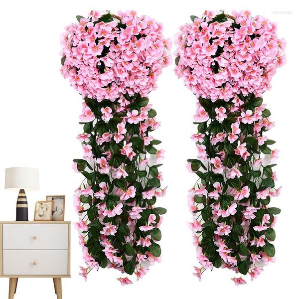 Fiori decorativi Viole finte artificiali Vite Vegetazione estetica per porte da parete Recinzione da giardino Balcone Matrimonio