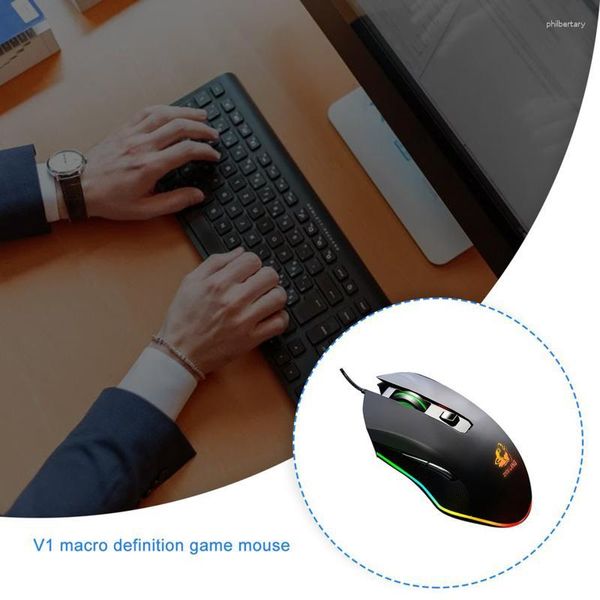 Fareler Gaming Fare Kablolu 3200DPI Nefesli Işık Ergonomik Oyunu USB bilgisayar RGB Gamer Masaüstü Dizüstü Dizüstü Bilgisayar Mousemice