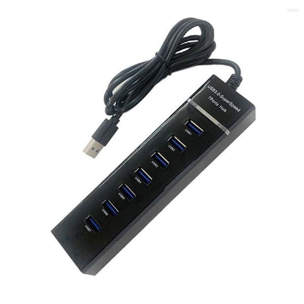 Удобные светодиодные светильники 7 порт Home Office High Speed ​​ABS USB HUB Computer Assoctorphone для ноутбуков заряд