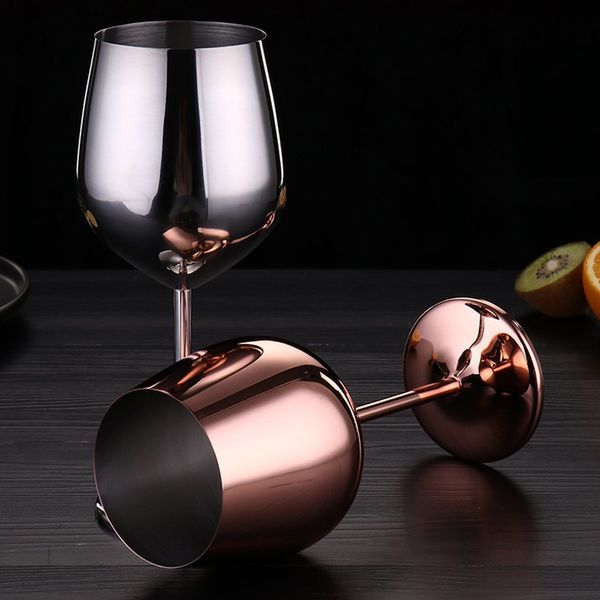 Bicchieri da vino Calici da vino rosso in acciaio inossidabile Placcato in rame Bicchiere da vino rosso Bicchiere da succo Bere calice da champagne Party Barware Utensili da cucina 230625