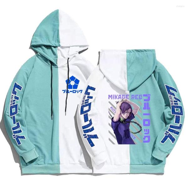 Felpe con cappuccio da uomo BLUE LOCK Abbigliamento anime Uomo Felpa con cappuccio oversize casual Y2k Top Felpa Moda Ulzzang Abbigliamento donna Hip Hop Streetwear