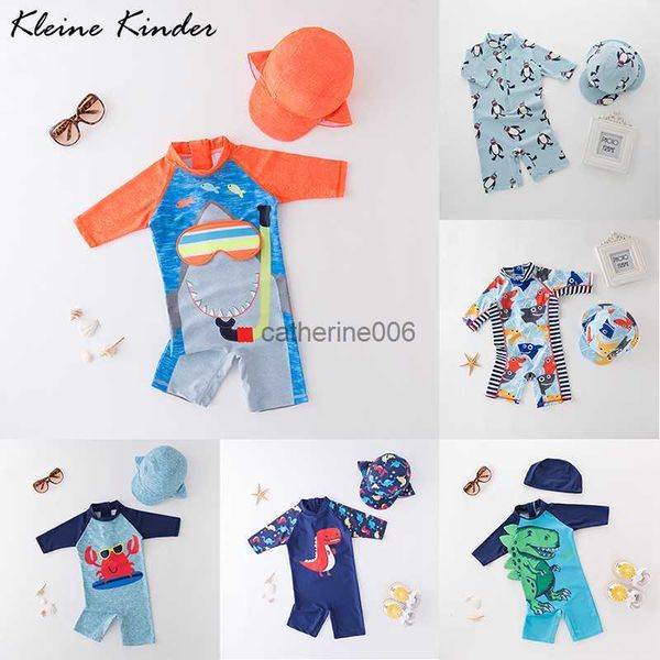 Baby Boy Swimwear с кепкой для серфинга костюма Shark Boys Suppling Suit Mab