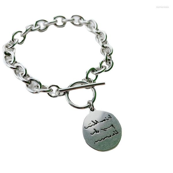 Charm-Armbänder Edelstahl-Buchstaben-Tag-Armband für Frauen rund mit Buchstaben an den Händen Vintage-Knebelkette Splitterfarbe Raym22