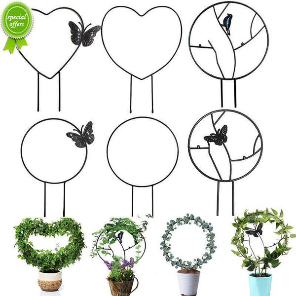 Farfalla Round Vine Climbing Rack Supporto per piante da giardino Supporto per palo Supporto per traliccio per piante da fiore a forma di cuore Decorazioni da giardino