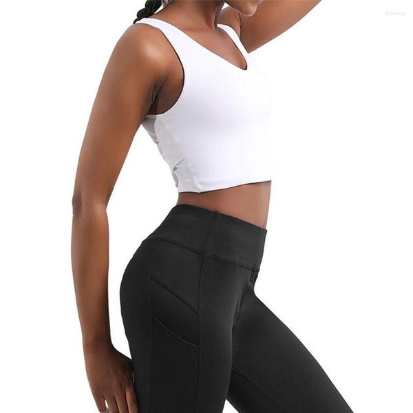 Yoga Outfit Girl Reggiseno sportivo antiurto rimovibile imbottito che assorbe il sudore 3/4 Cup Gym Reggiseno Push Up Training Support Underwear S