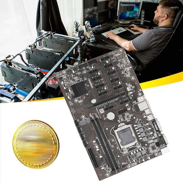 Schede madri B250B ETH Mining Scheda Madre G3930 CPU Deflettore Interruttore Cavo SATA Grasso Termico LGA1151 DDR4 12PCIE MSATA Per BTC