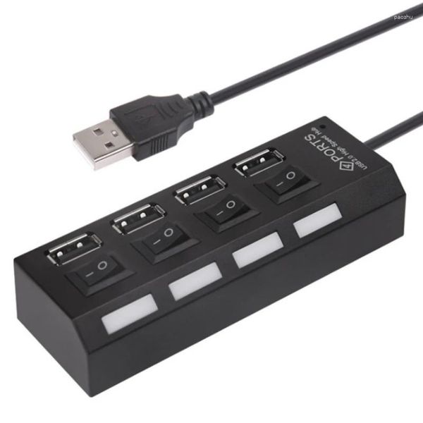 Porta USB HUB 2.0 Espansore multiplo con interruttore ON/OFF Multi Splitter Usa adattatore di alimentazione Accessori per computer