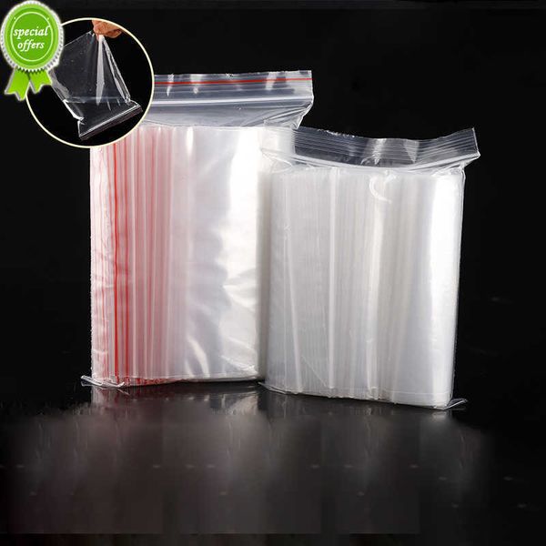 Новые 100шт/упаковки маленькие застежки -молнии пластиковые пакеты Reclosable Прозрачная сумка вакуумная сумка для хранения прозрачные пакеты Толщина