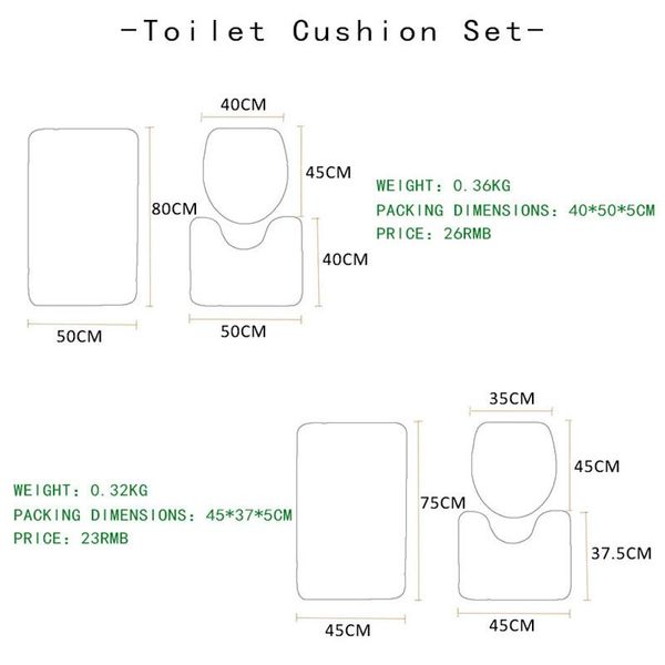 Matten 3-teiliges Badematten-Set, Dekoration, blau bemaltes Muster, Badezimmerteppich, rutschfeste Toilettenmatten-Set, Badezimmerprodukte