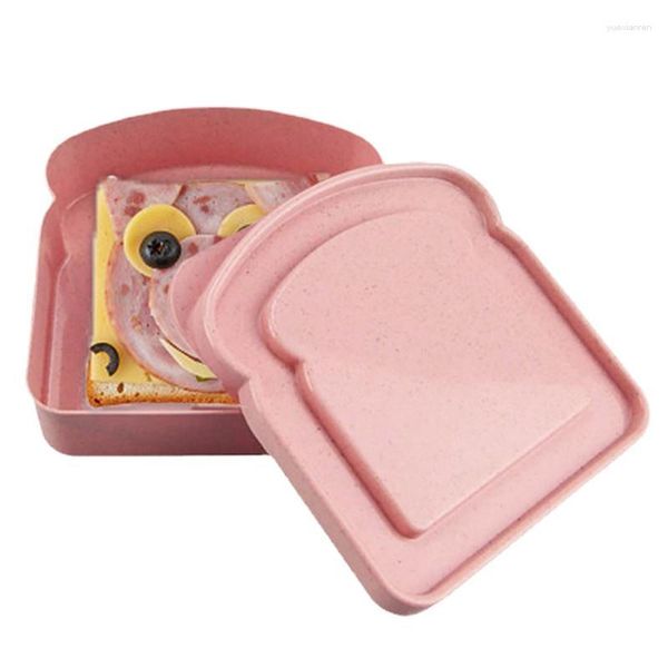 Set di stoviglie Contenitori per sandwich Stoccaggio a forma di toast per bambini Contenitore per il pranzo ecologico Facile da pulire a casa