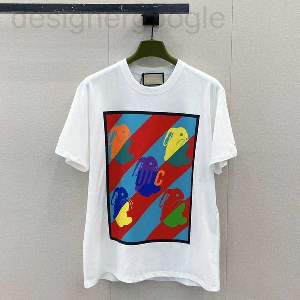 T-shirt da donna firmata T-shirt da donna Milano Designer Due lettere G Stampa Italia T-shirt da uomo Fashion Rabbit Graphic Cotton Ucci Tops For Couples