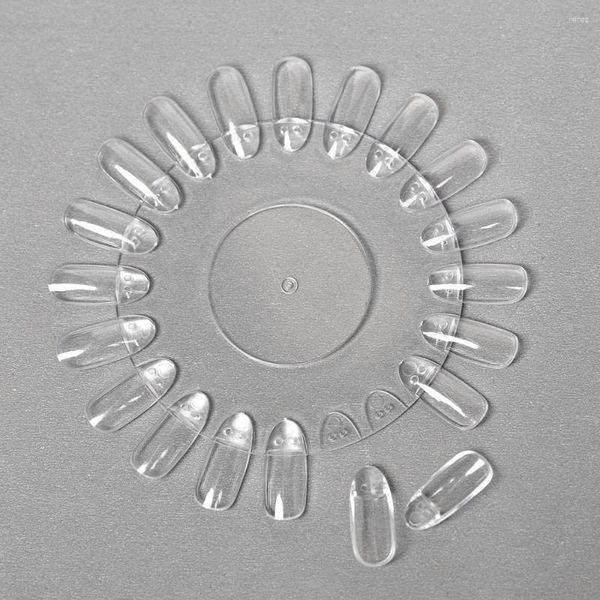 Falsche Nägel, 20 Tipps, Nagelkunst-Display, rundes Diagramm, natürlich, klar, abnehmbar, gefälschte Gel-Nagellack, Farb-Übungswerkzeuge