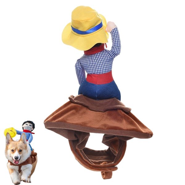 Costumi per gatti Costume da cowboy per cani Ventilate Costume da cowboy per cani con chiusure ad anello Costumi di Halloween per cani per carlini Maltese Jack Russell Terrier 230625