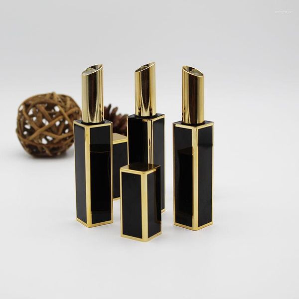 Aufbewahrungsflaschen DIY leer schwarz klassische Lippenstift Tube 11,1 mm schlanke elegante Lippenflasche High-End-Füller Make-up-Tool F20233624