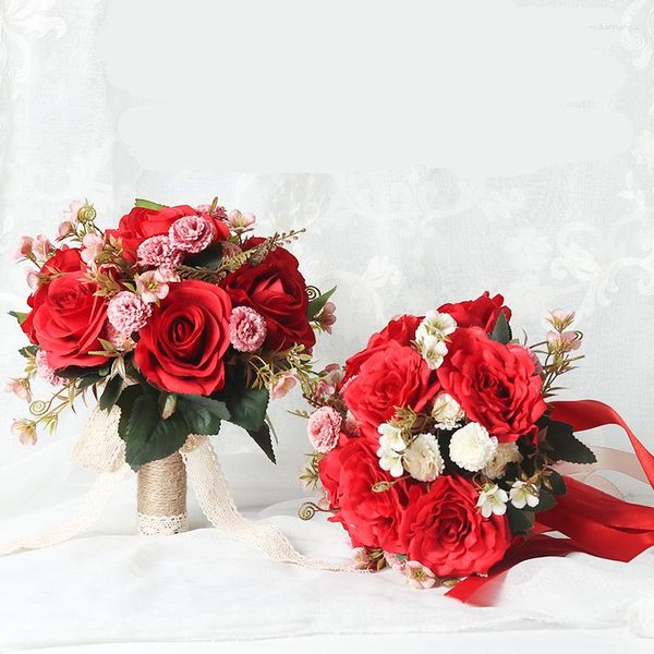 Flores decorativas 1 pçs estilo coreano buquê de mão de noiva casamento artificial pografia acessórios de decoração feminino presente de menina