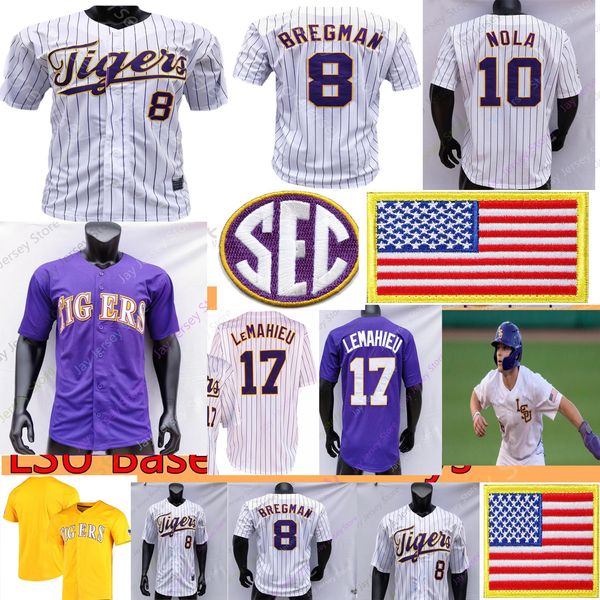 Ed NCAA LSU Tigers Maglie da baseball Dylan Crews Paul Skenes Tre Morgan Christian Little Thompson Bianco Ty Floyd Thatcher Hurd Garrett Edwards