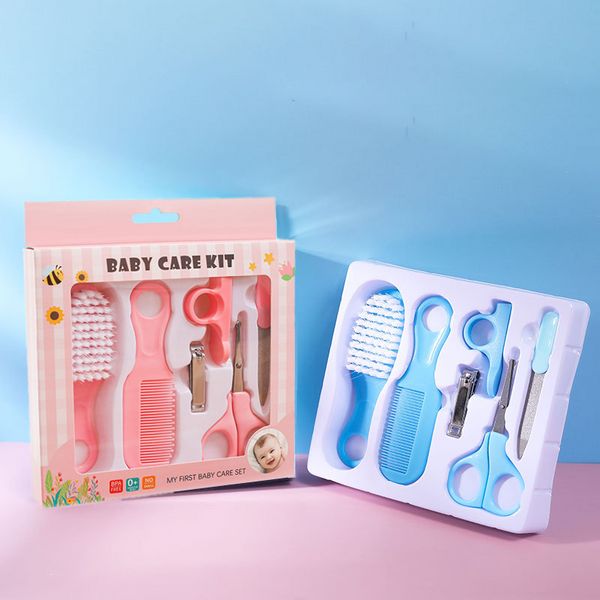 6pcs/set bebek sağlığı tırnak saçları tarak tımar fırçası set çok işlevli bebek tırnak düzeltici makas kupirler hijyen kiti