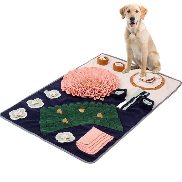 Dog Toys Chews Snuffle Mat для собак Интерактивная игра корма с не скользкой добычи с собачьими лакомствами поощряет естественные навыки кормления 230625