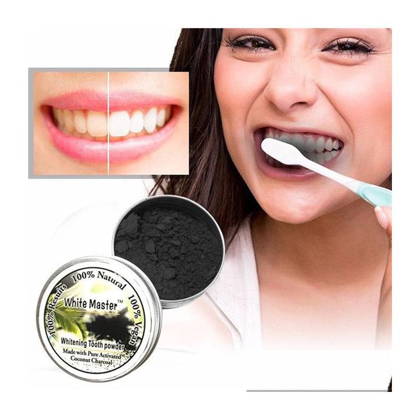 Clareamento Dentes 100% Pó Natural Dente Mestre Branco Carvão Ativado Orgânico Sabor De Bambu 6 Pçs Drop Delivery Saúde Beleza Ou Dhlst