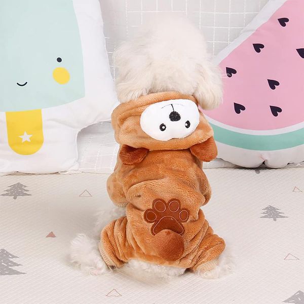 Sapatos Benepaw Bonito Urso Pijama para Cães Pequenos e Médios Confortável Velo Roupas de Cachorro Inverno Macio Quente Macacão Roupas