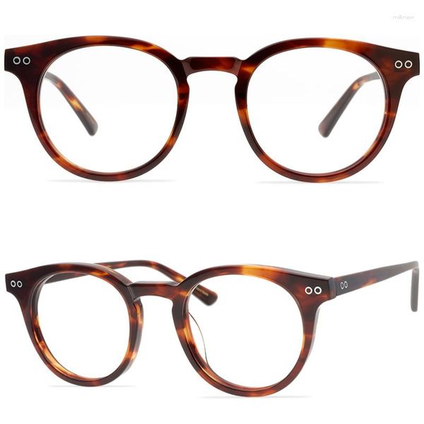 Montature per occhiali da sole Montature per occhiali da vista rotonde retrò classiche Montature per occhiali da vista in acetato neutro MILANO Occhiali da lettura moda coreana vintage da uomo