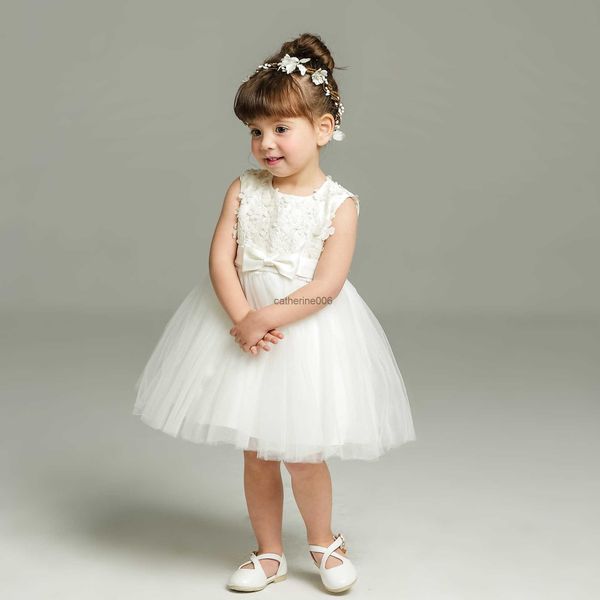 Платье -платья для детского крещения платья на день рождения платье на день рождения Крещение носить одежду для девочек летние платья детская девочка свадебное белое платье L230625