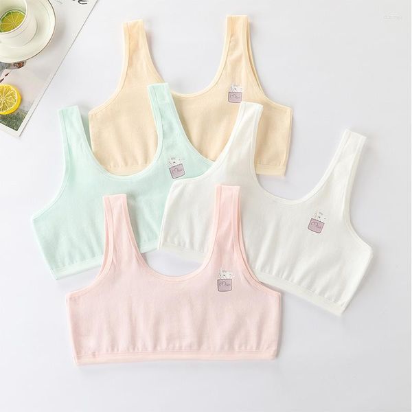 Camisoles Tanks Girls 'Bras Bras начальные школы' Pure Cotton Leantswear маленькие жилеты Детские 9-12-15 лет