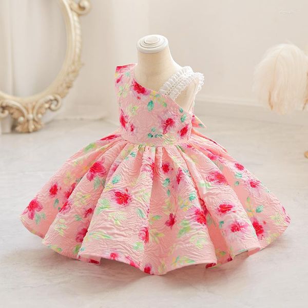 Девушка платья розовый детское платье цветочное 1 год