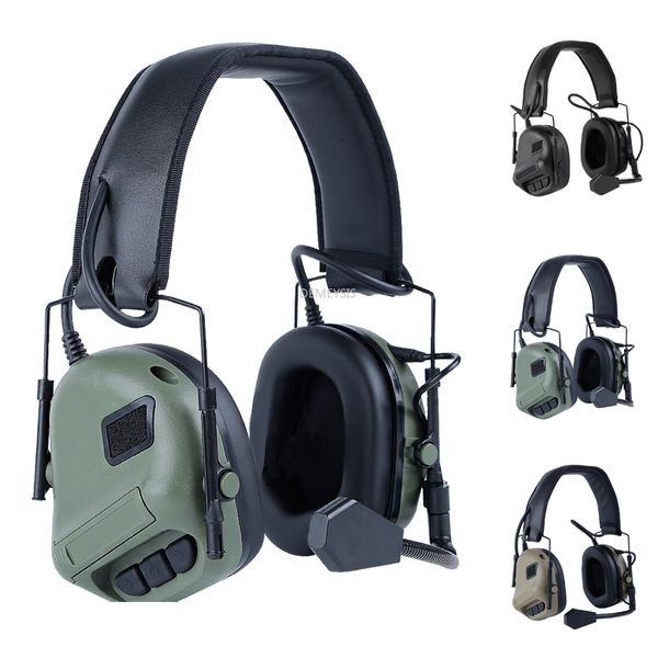 Fone de ouvido tático Fones de ouvido táticos Airsoft Combat Headset Shooting Headset Hunting Hearing Protective Headset use with PTT 230621