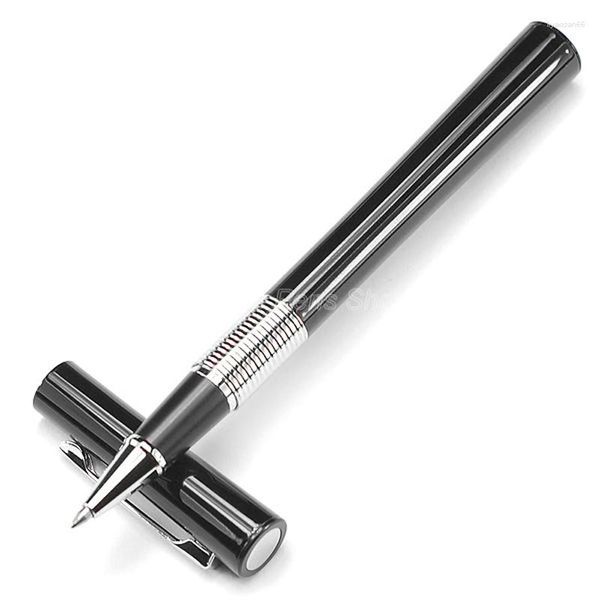 Jinhao 15 schwarz-silberner Metall-Tintenroller für professionelles Schreiben JRP015