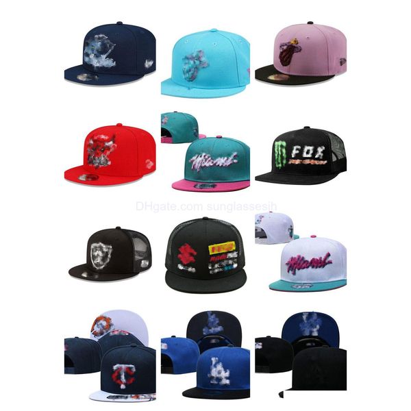 Ball Caps Tasarımcı Basketbol Şapkaları Tüm Takım Logosu Ayarlanabilir Snapbacks Takılı Hat Nakış Pamuk Moda Mesh Flex Güneş Beanies Fla Dhd4u