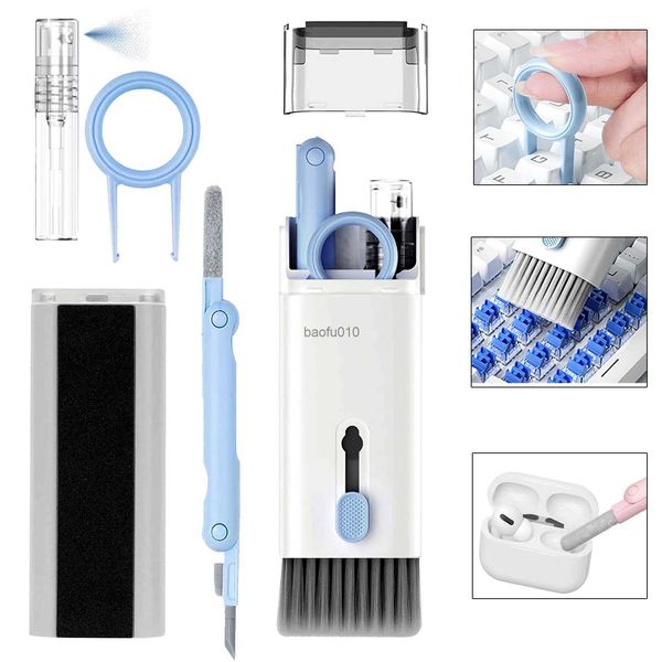 Kit de limpeza 7 em 1 para Airpods 1/2/3/Pro Headphone Case Keyboard Ferramentas de limpeza profunda Limpador de tela para iPhone Laptop Camera L230619