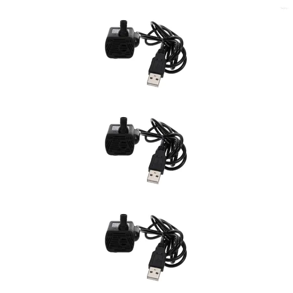Accessori per pompe ad aria 3 pezzi USB-1020 DC 3,5 V -9 V 3 W USB pompa sommergibile senza spazzole per acquario fontana stagno (nero)