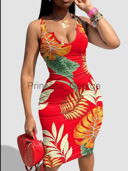 Casual Dresses LW Plus Size Blumendruck, figurbetontes Kleid Sommer Frauen, figurbetontes Kleid Sexy Slim Fit Weihnachten Sommerkleid Dame Sexy Partykleid x0625