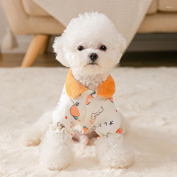 Abbigliamento per cani Cute Fruit Ananas Orange Stampa Felpa con cappuccio Cappotto Abbigliamento per animali Maglione pullover per cuccioli Felpa calda autunno inverno