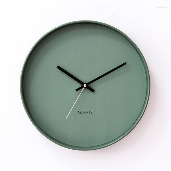 Wanduhren Design Moderne Uhr Minimalistischen Kunststoff Mädchen Große Stille Kunst Grün Runde Relogio De Parede Uhr TY30YH