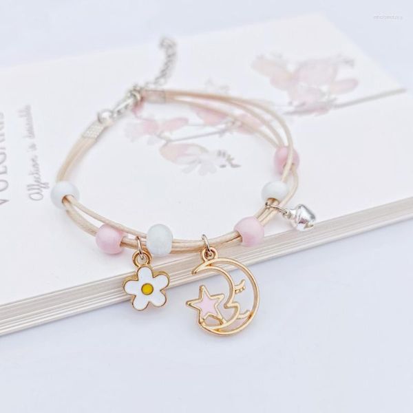 Strand Ster Maan Gevlochten Armband Voor Meisjes Bloem Hangende Armbanden Vriendschap Touw Ketting Bedels Sieraden Accessoires 2023 Groothandel