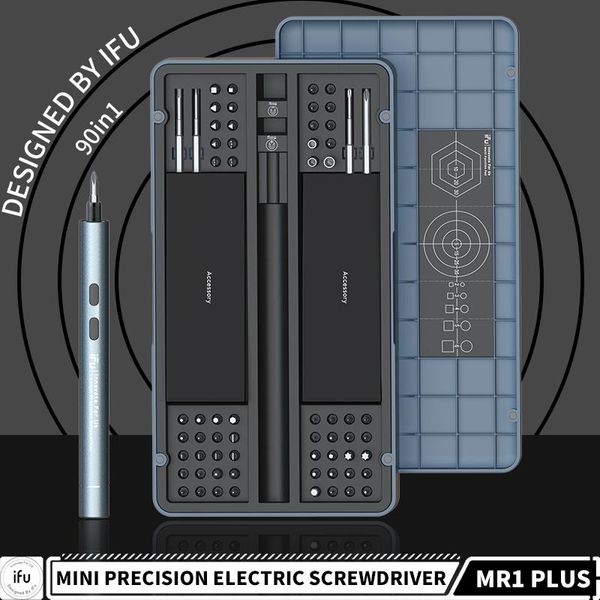 Schroevendraaiers iFU MR1 Plus Набор прецизионных электрических отверток 90в1 Портативная мини-отвертка Прецизионный ремонт Цифровой телефон Очки для ноутбука