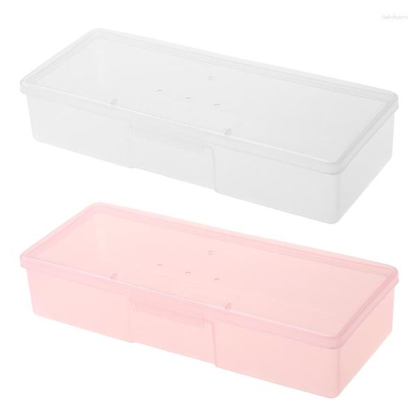 Garrafas de armazenamento transparente caixa de unhas vazia organizador de ferramentas de manicure para CASE Holder E1YD