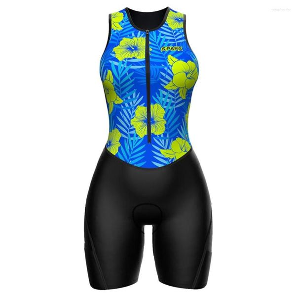 Conjuntos de corrida Sparx Design Macacão feminino Vestido sem manga Triatlo Terno de corrida Ciclismo Speedsuit Mountain Bike Conjunto Ciclismo Mujer