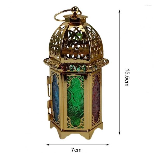 Castiçais atraentes ferro arte decorativa estilo antigo jardim lâmpada de vento lanterna tealight titular para dormitório