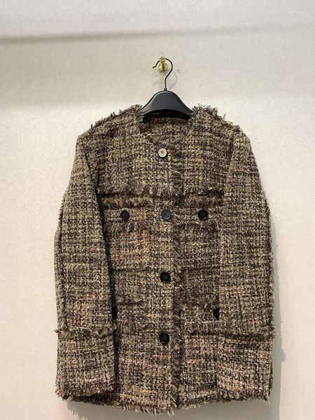 Damenjacken Kuzuwata Japanische Vintage O-Ausschnitt Taschen Langarm Chaquetas Einreiher Mantel Casaco feminino Herbst Winterjacke