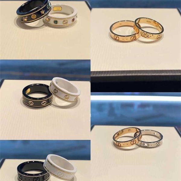 2023 High Edition Gujia Bee Ceramica CNC con incisione di precisione con anello in argento sterling con cuore a stella vuota