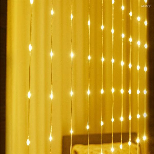 Strings Outdoor Solar Led Curtain Icicle Light Waterfall Christmas Fairy Meteor Shower Garland per Garden Patio Decor