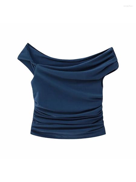 Blusas femininas nlzgmsj colheita assimétrica as principais mulheres despertaram o ombro fêmeas sem mangas e sexy tops woman streetwear verão