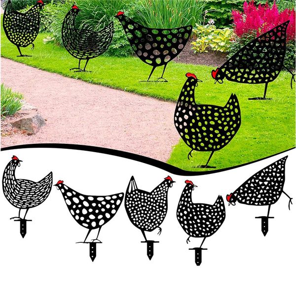 Chicken Yard Art kreative Garten-Hahn-Simulation, kleine Ornamente, Rasendekoration, Gartenkarte BH8597