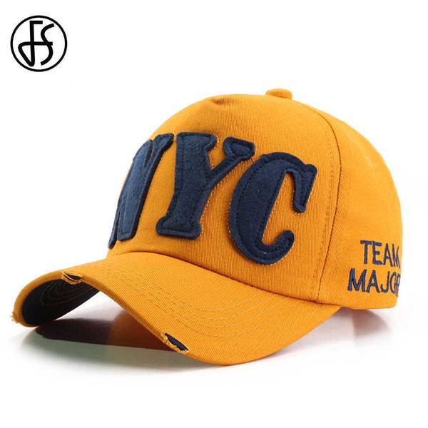Ball Caps FS 2023 Summer Brand Женщины Желтая нью -йоркская бейсбол