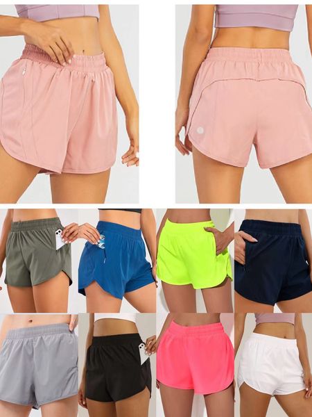 Calças curtas de ioga LU de marca, roupas femininas de ioga, shorts de cintura alta lu-l para exercícios, roupas de ginástica para meninas, calças elásticas para adultos, roupas esportivas curtas