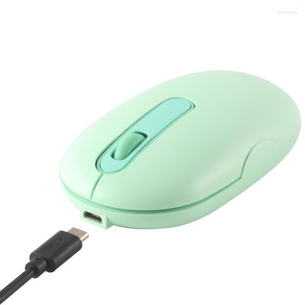 Mouse CHUYI Mouse ricaricabile ultrasottile 1600 DPI 2.4G Wireless Mause Simpatico muto ergonomico per laptop Desktop PC Regalo per ufficio